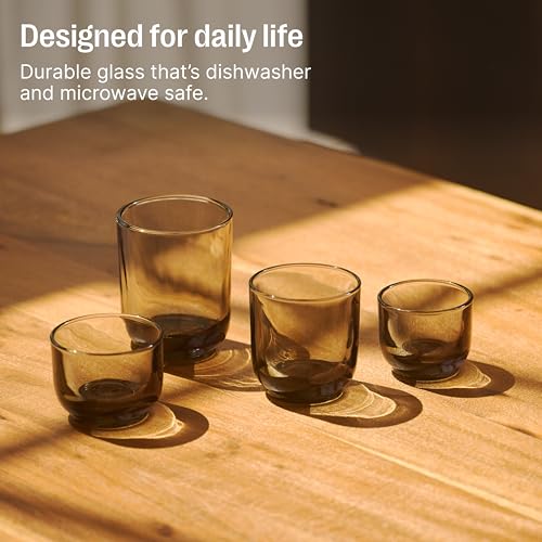 Fellow Pirch Espresso Shot Glasses 3.5 oz, Set of 2, Weighted Thick Glass Smoke 2 Count