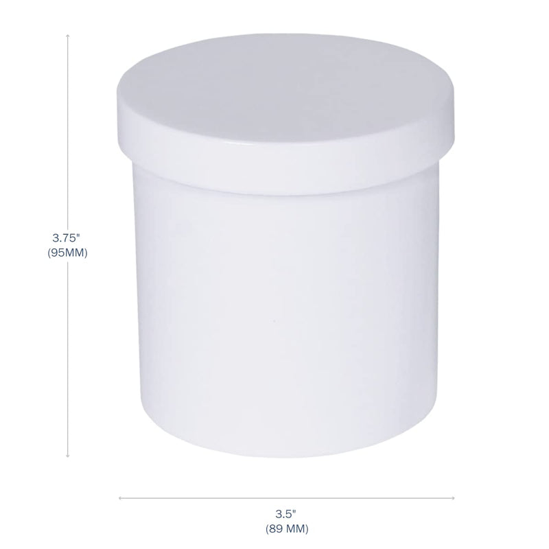 [Australia - AusPower] - EZY DOSE Ointment Jar and Container, Screw on Cap, Leak-Proof Container for Creams and Balms, Durable Design, Ideal for DIY Skincare and Herbal Remedies, 16 oz Capacity, White (Pack of 12) 16 Ounce 