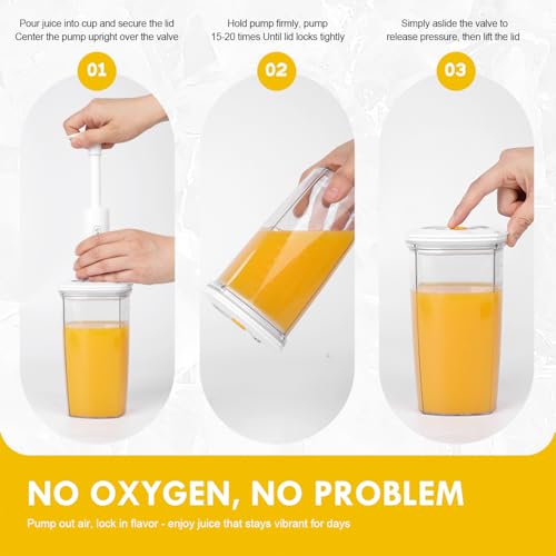 Vacuum Seal Juice Cups, Portable Leak Proof Drinking Storage Containers for Juice, Milk, Boba, Smoothie, Tea, Kombucha, 750ml (750mlx3) 750mlx3