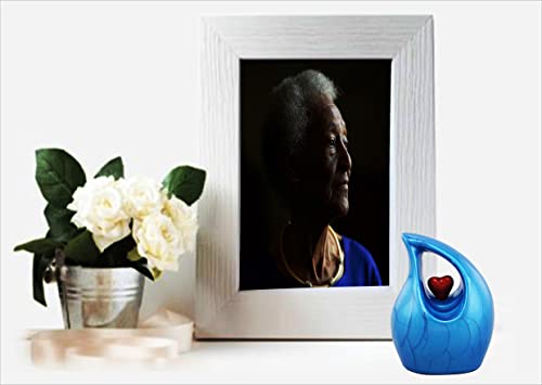 Keepsake Urn for Human Ashes – Heart Design Memorial Urn, Small Cremation Urn, Funeral Urn for Women & Men, Home Display or Burial (Non-Customize, Keepsake 1)