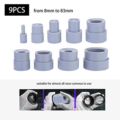 Hilitand 9pcs Camera DSLR Lens Repair Tools Set for Photographers,8-83mm Lenses Removal Rubber Accessory Lens Accessories for Cameras to Use