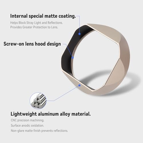 Haoge Metal Square Lens Hoods for Leica Q3 Q3-43 Camera Accessories Antique-Copper LH-LQ343AC