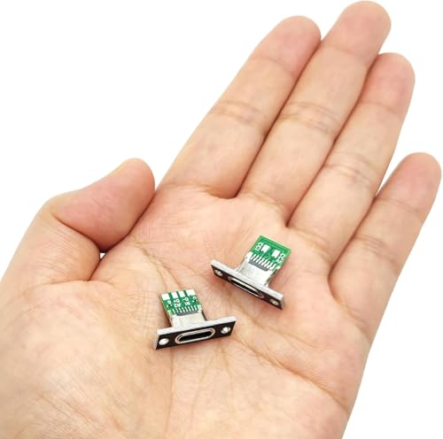 Pack of 10 USB 3.1 Type C Male Board, 5A USB C Breakout Board, USB-C Soldering Adapter, DIY Plug for Panel Mounting