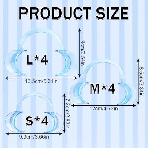 Dental Retractors 12 C-shaped Mouth Openers, Disposable Mouth Retractors, Tooth Expanders / Retractors for Dental Examinations, Treatments
