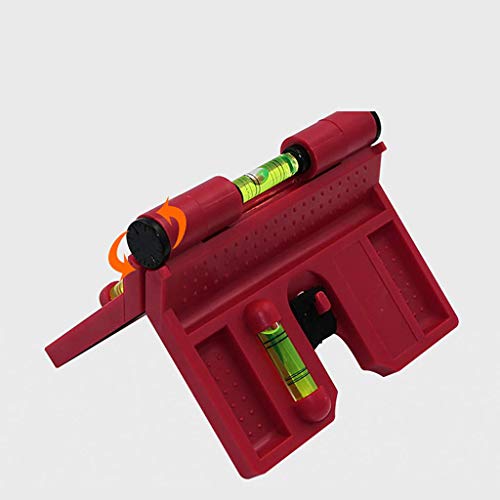Magnetic Post Spirit Level 188x134mm Adjustable Angle Red | 3 high-precision levels, 270° flexible adjustable - 270°, impact-resistant ABS housing, for pipes, posts, pictures and tiles