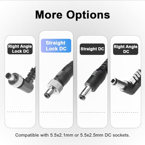 Alvin's Cables Lock DC to D Tap Power Cable for Video Devices PIX-E7 7 Touchscreen Display Hollyland Mars 400s 50cm/20in Straight Lock DC