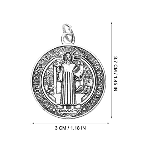 SEWACC 12pcs Saint Benedict Medal Charms, St Benedict Medals Pendant Jesus Our Lady Medal Charm Rosary Beads for DIY Jewelry Making