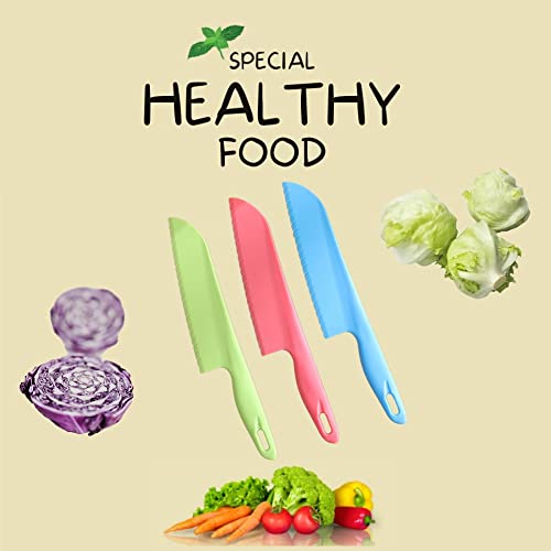jawbush 11" Plastic Serrated Knives Set to Cut Salad, Bread, Brownies or Lasagna, Professional Large Lettuce Knife to Prevent Turning Brown, Nylon Knife for Nonstick Pans, Durable Chef's Knife, 4 Pcs 4 Pack