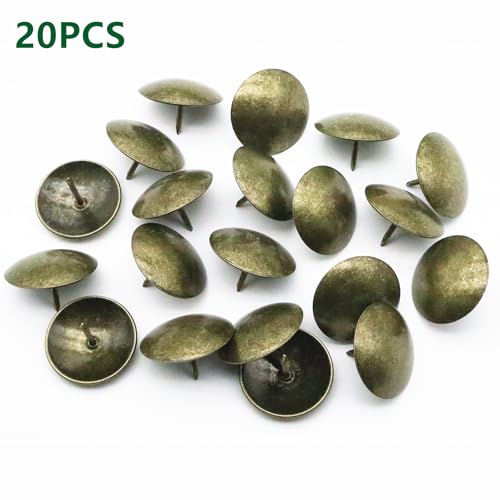 QYIMLI 1.5-inch antique bronze round clavos decorative tacks for rustic wood doors, shutters, gates, and furniture