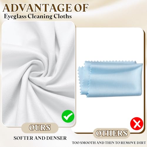 PATIKIL 4Pcs Soft Eyeglass Cloths, 15.8 x 15.8 Electronics Microfiber Cleaning Cloths Eyeglass Cleaning Fabric for Lens Wipes Glasses Cleaner Jewelry LCD Screens Cameras, White