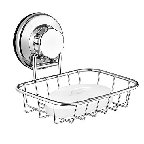 SANNO Suction cups Shower Caddy Soap Dish Double Bath Hook-Bath Organizer Kitchen Storage Basket for Shampoo, Conditioner, Soap- Anti Rust stainless steel (set of 3) size:c