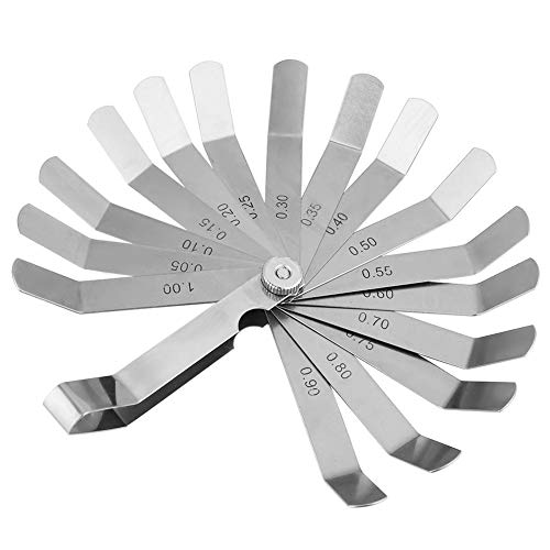 Feeler Gauge, Stainless Steel Curved Feeler Gauge Ruler Welding Inspection Tool 0.05-1.00 mm Measuring Ruler Feeler Measuring Tool