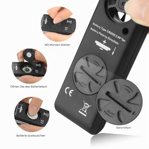 Wind Gauge Hand Digital LCD Wind Speed Meter Guages Air Flow Speed with Backlight Measurement Thermometer for Windsurfing Sailing Fishing etc UK-AP-816B Digital