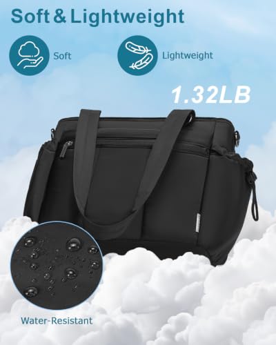 Insulated Lunch Bag for Women Leakproof Soft Lunch Tote 15L Black Large 10-Black