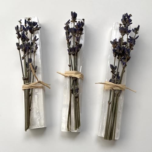 Mini Smudge Cluster, Lavender with Selenite Wand 4", Pack of 2