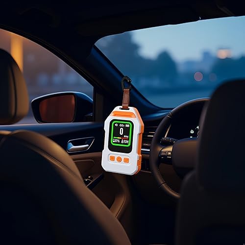 Portable Rechargeable Air Detectors, Indoor Air Quality Meters,Magnetic Detector with Temperature and Humidity Monitoring, Audible and Visual Air Quality Monitor for Camping, Hotels, Travel, and RVs
