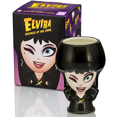 Geeki Tikis Cupful of Cute Mistress of the Dark Elvira Ceramic Mug | Party Cocktail Tumbler For Liquor and Beverages | Holds 18 Ounces