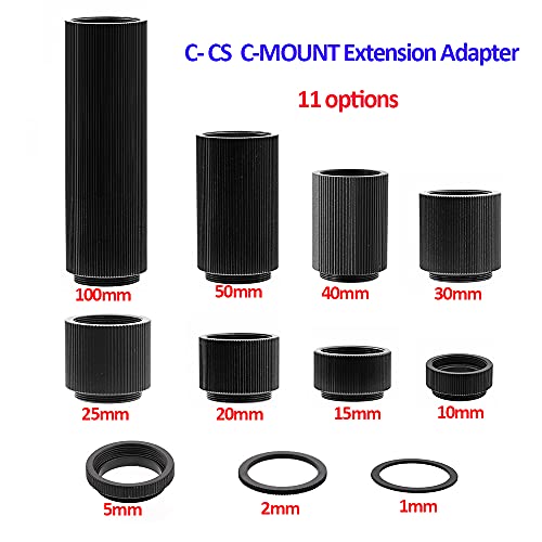 C-Mount Extension Tube Adapter C-CS Mount Adaptor Spacer Ring Extension Tube for CS-Mount CCTV Security Camera1 2 5 10 15 20 25 30 40 50 100 mm (50mm) 50mm