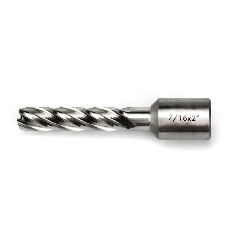 OSCARBIDE 7/16"X2"HSS Annular Cutter 7/16 inch Cutting Diameter 2 Depth of Cut,3/4 inch Weldon Shank 2 Flat Mag Drill Bit with Pilot Pin for Magnetic Drill Press,1 Piece