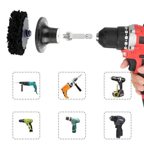 CSD Sanding Disc, 21 Pieces, 2 Inch 50 mm Coarse Cleaning Disc | Cleaning disc set drill with two pull rods, coarse cleaning disc for rust removal or polishing (3 colors)