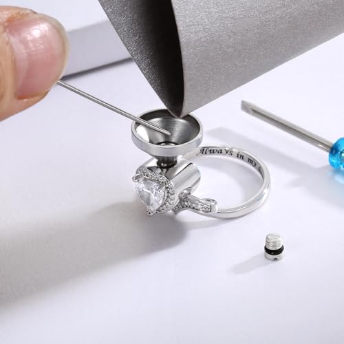 Sterling Silver Urn Rings for Ashes Women Cremation Jewelry Memorial Gifts Heart 9