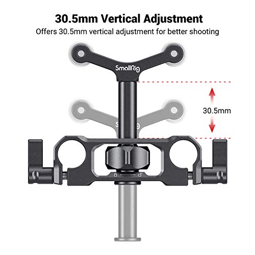 SMALLRIG Universal 15mm LWS Rod Mount Lens Support Bracket Height Adjustable for DSLR Camera Shoulder Rig - 2727