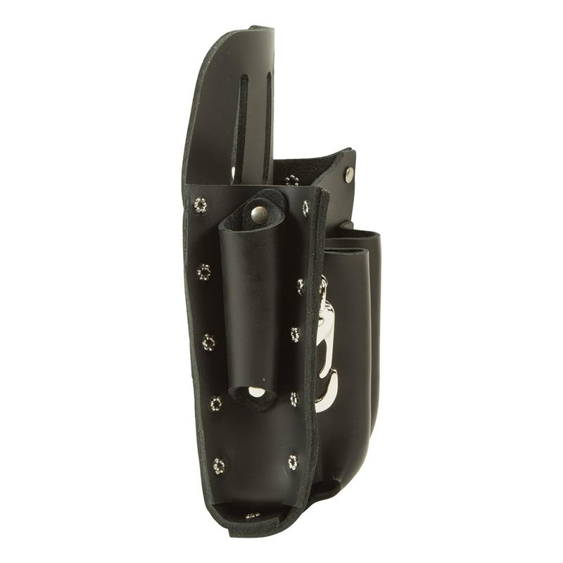 Klein Tools 5126 Leather Tool Pouch with Knife Snap, 5-Pocket