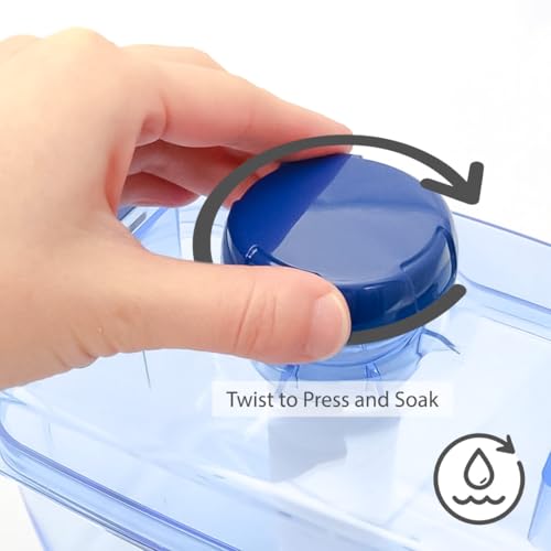 Instant Pickle Maker Vegetable Press Tsukemono Container Round Made in Japan BPA Free (Blue 3.0L) Blue