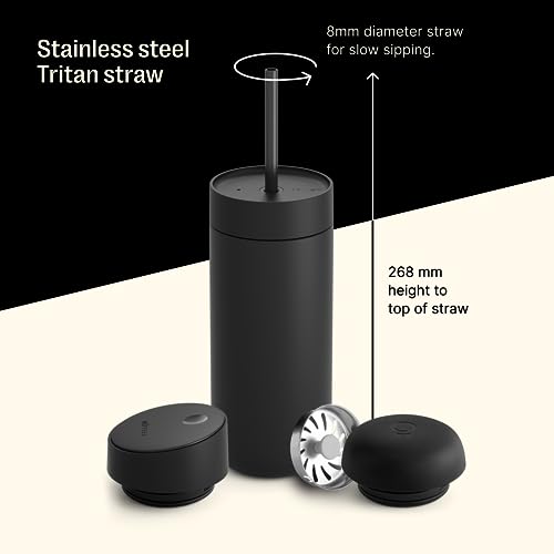 Fellow Carter 3-in-1 Ceramic Lined Travel Coffee Mug Tumbler 16 oz 3 in 1 - Slide Lid Matte Black