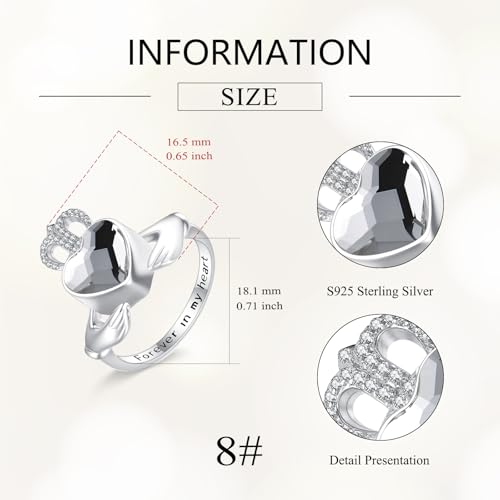 Urn Ring for Ashes Sterling Silver Urn Ring Keepsake Memorial Jewelry Gifts for Women claddagh