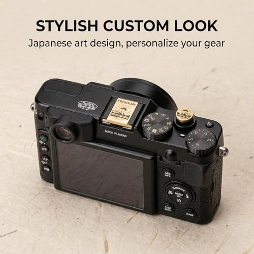 Metal Hot Shoe Cover Shutter Button for Fujifilm X100VI XT50 XT30III Copper Alloy-Set