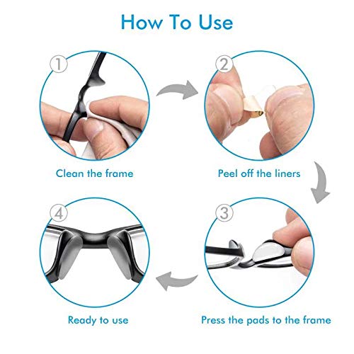 [Australia - AusPower] - Silicone Adhesive Eyeglass Nose Pads - 20 Pairs Nose Pads for Eyeglasses 