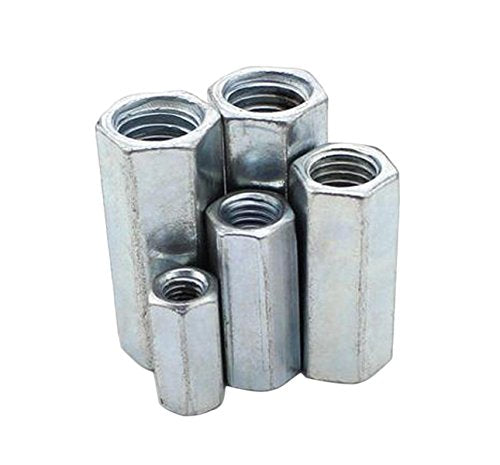 Yodaoke M14 x 2 x 44mm long rod coupling hex nuts, 5-piece zinc-plated connector set