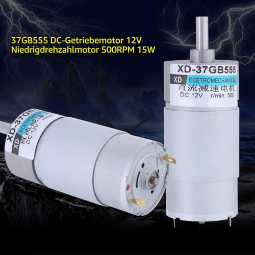 12V 15W DC Motor Gear Motor 37GB555 500RPM Large Torsion Power Tool for Curtain Machines for Window Opener
