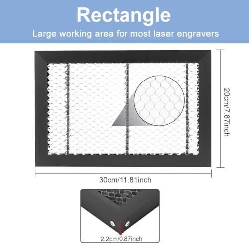 Fyearfly Honeycomb Cutting Board,Honeycomb Working Table, 300x200x22mm Honeycomb Laser Bed, Iron Laser Cutting Bed for CO2 Laser Engraver Laser Cutting Machine