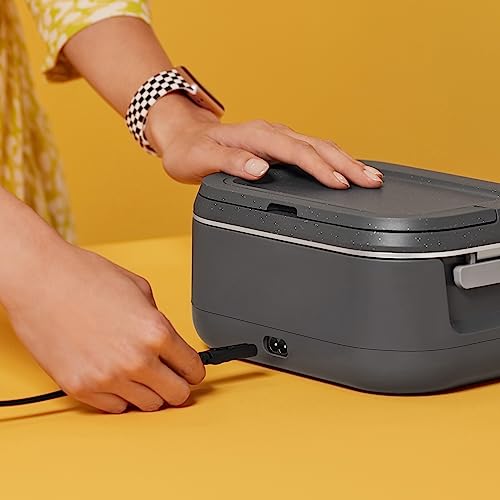 Crock-Pot 28-Ounce Mini Electric Heated Lunch Box, Portable Food Warmer, Perfect for Travel, Car, On-the-Go, Keeps Food Warm, Spill-Free, Dishwasher-Safe, Ideal Gift for Men and Women, Gray 3.5 Cups