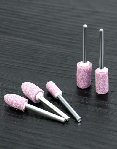 QWORK 100pcs 3mm Shank Diameter Sharpening Stone Points Grinding Points for Grinding and Polishing