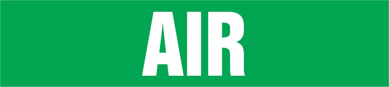 Accuform RPK121SSA Self-Stick "AIR" Pipe Marker for 3/4" to 1-1/4" OD Pipe, White on Green, 1" H x 8" W