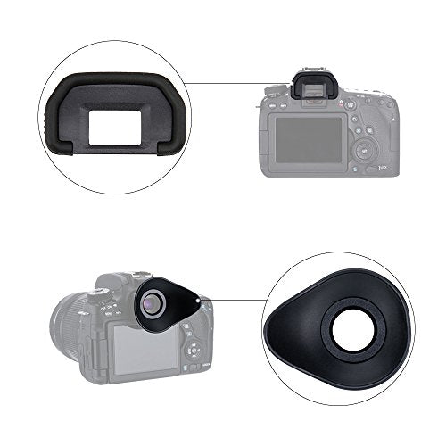 JJC Silicone Eyecup Viewfinder for Canon 6D Mark II 5D Mark II 80D, 2-Type Original+Oval