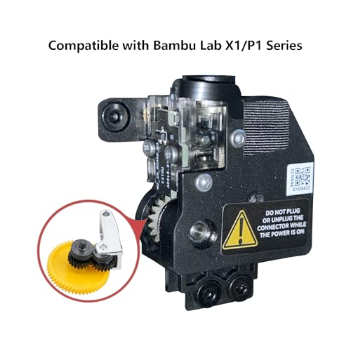 Upgrade Hardened Steel Extruder Gear Assembly for Bambu Lab P1P, P1S, X1C, X1E, Oblique Tooth Nano Coating Hardened Steel Extruder Dual Gears Kit for X1/P1 Series