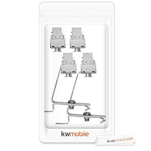 kwmobile Keystone Module and DIN Rail Adapter Set - Fits Standard DIN Rail - 4 x CAT 6A Modules 2 x Holders - RJ45 Socket Shielded - Tool-Free