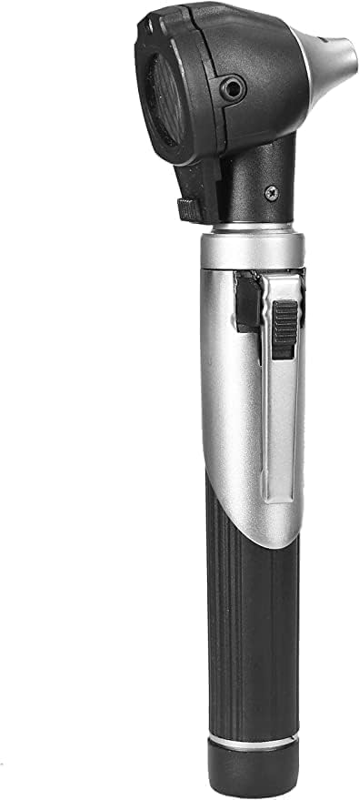 [Australia - AusPower] - Fiber Optic Mini Otoscope Ear Healthy Tool for Home use with Extra Replaceable LED Light Silver 