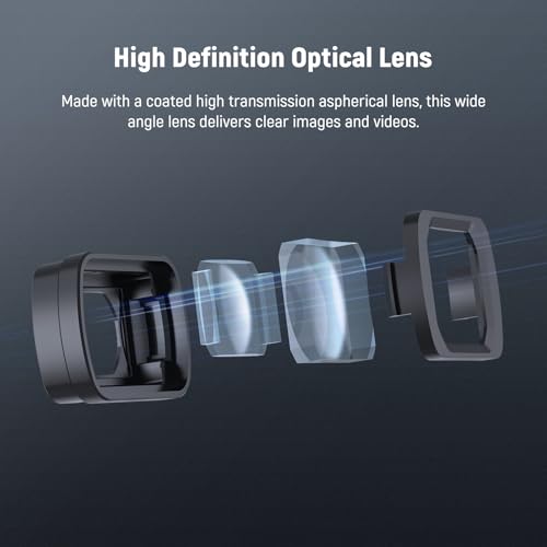 NEEWER 0.75x 108° FOV Wide Angle Lens Compatible with DJI Osmo Pocket 3 / Pocket 4 / Xtra Muse, Magnetic Multicoated Aspherical Action Camera Lens Accessories 0.75X Wide Angle Lens w/Cleaning Cloth