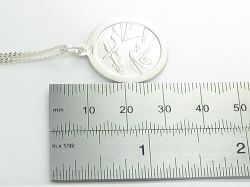 Saint Christopher sterling silver pendant on an 18 inch chain .925 E