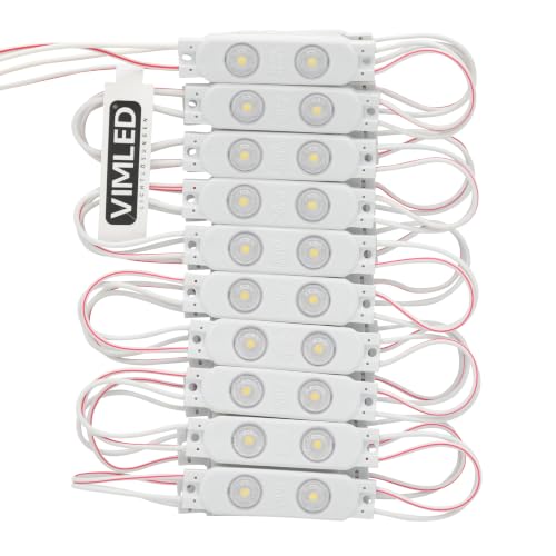 12 V LED Injection Modules - 20 Pieces Each 0.72 W / 130 lm in Cool White - IP67 LED Modules for Light Advertising, Ambience and Work Light Cold White