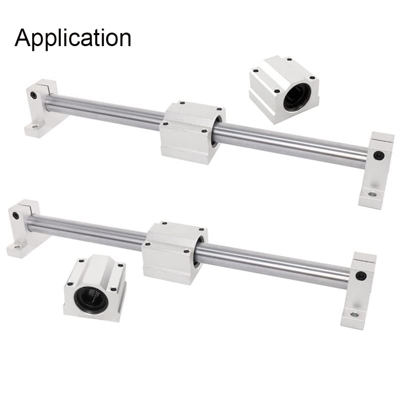 [Australia - AusPower] - 4pcs SK20 Aluminum Linear Rod Rail Shaft Support 20mm Linear Motion Guides for CNC 3D Printer 20mm/0.79inch SK 