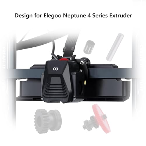 Hardened Steel Extruder Gear Kit for Neptune 4 Series, 3D Printer DLC Nano Coating Hardened Steel Extruder Dual Gear and POM Gear Kit for Elegoo Neptune 4/Pro/Plus/Max