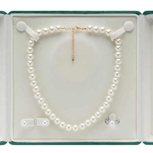 Velvet Big Pearl Necklace Gift Box Jewelry Storage Case Green