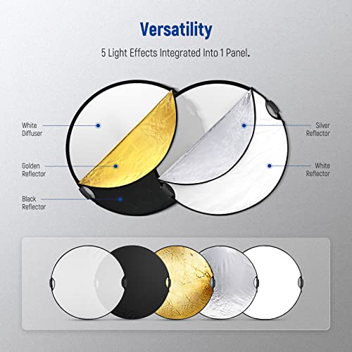 NEEWER 43"/110cm Light Reflector with Handle Grip with 3/8" Thread 110cm