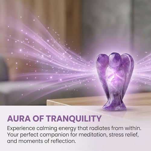 Amethyst Crystal Angel in Tin, Spiritual Gifts for Women, Guardian Angel Gifts, Healing Crystal Gifts, Crystal Ornaments, Chakra Crystals
